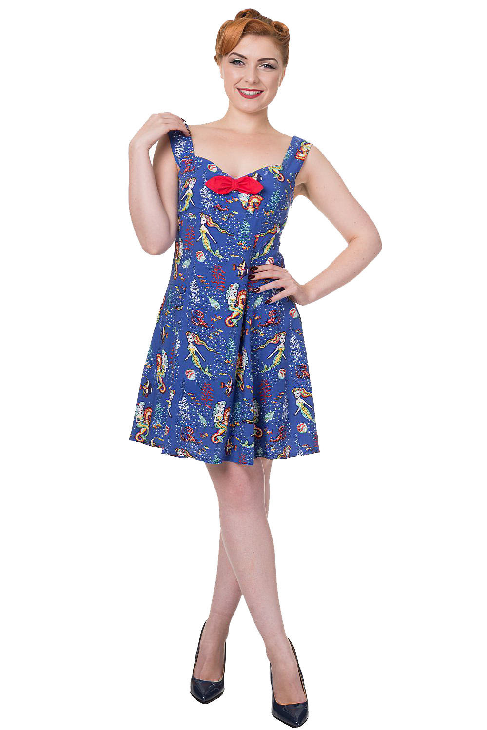 Banned Made Of Wonder Strap Dress - Retro 50s Sealife Dresses by Banned
