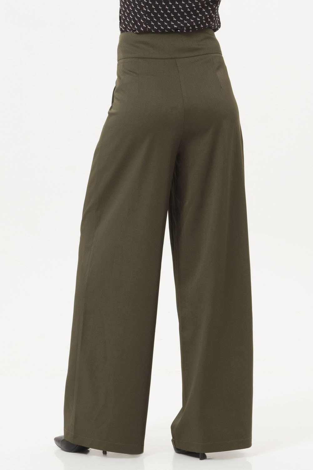 40s Ola Palazzo Trousers In Olive Green