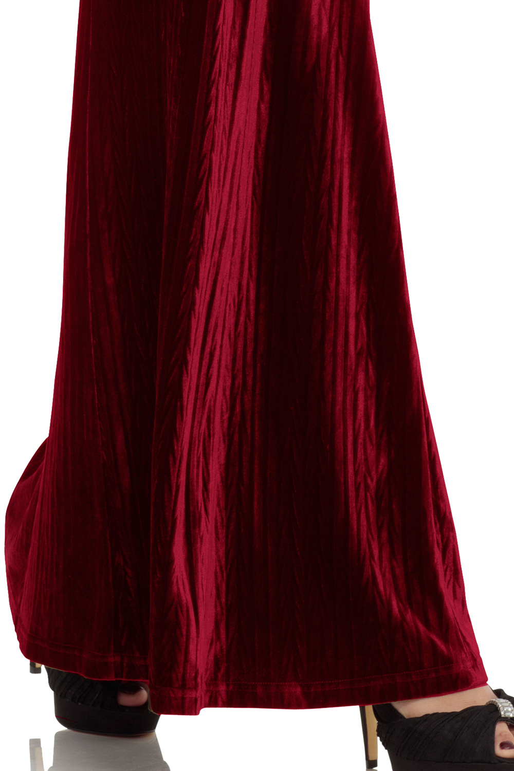 30s Vixen Olive Wine Red Glamour Velvet Dress