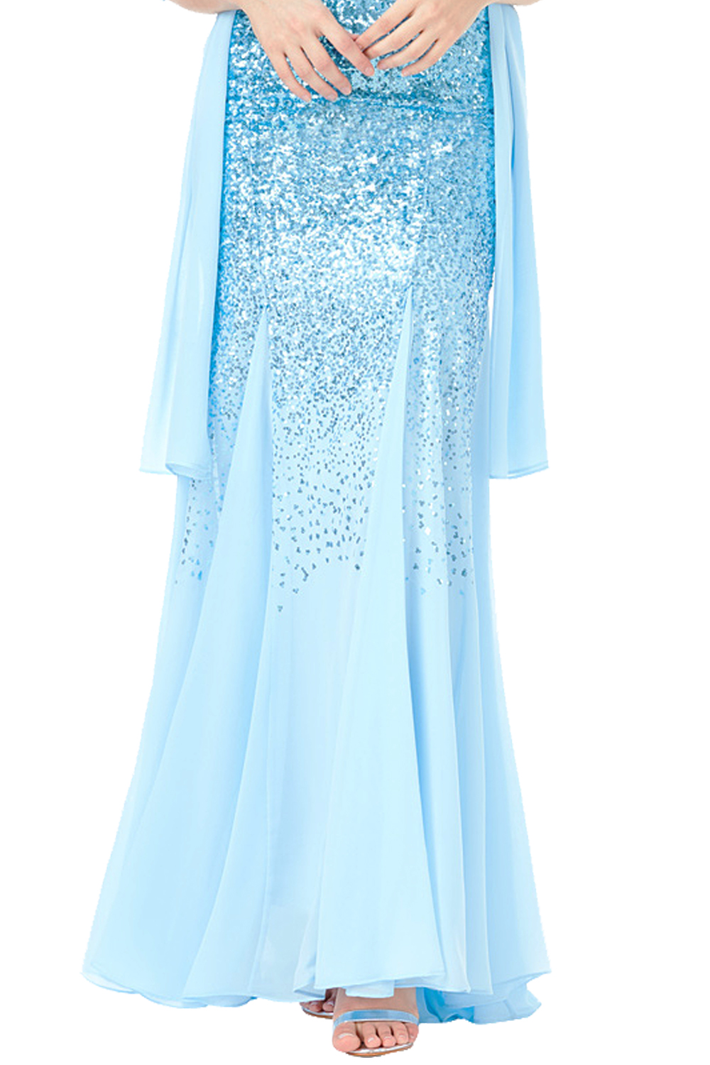 Azalea Blue Maxi Sequin Prom Dress