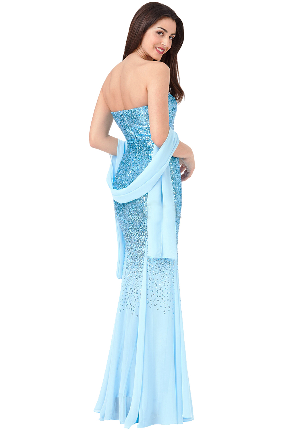 Azalea Blue Maxi Sequin Prom Dress