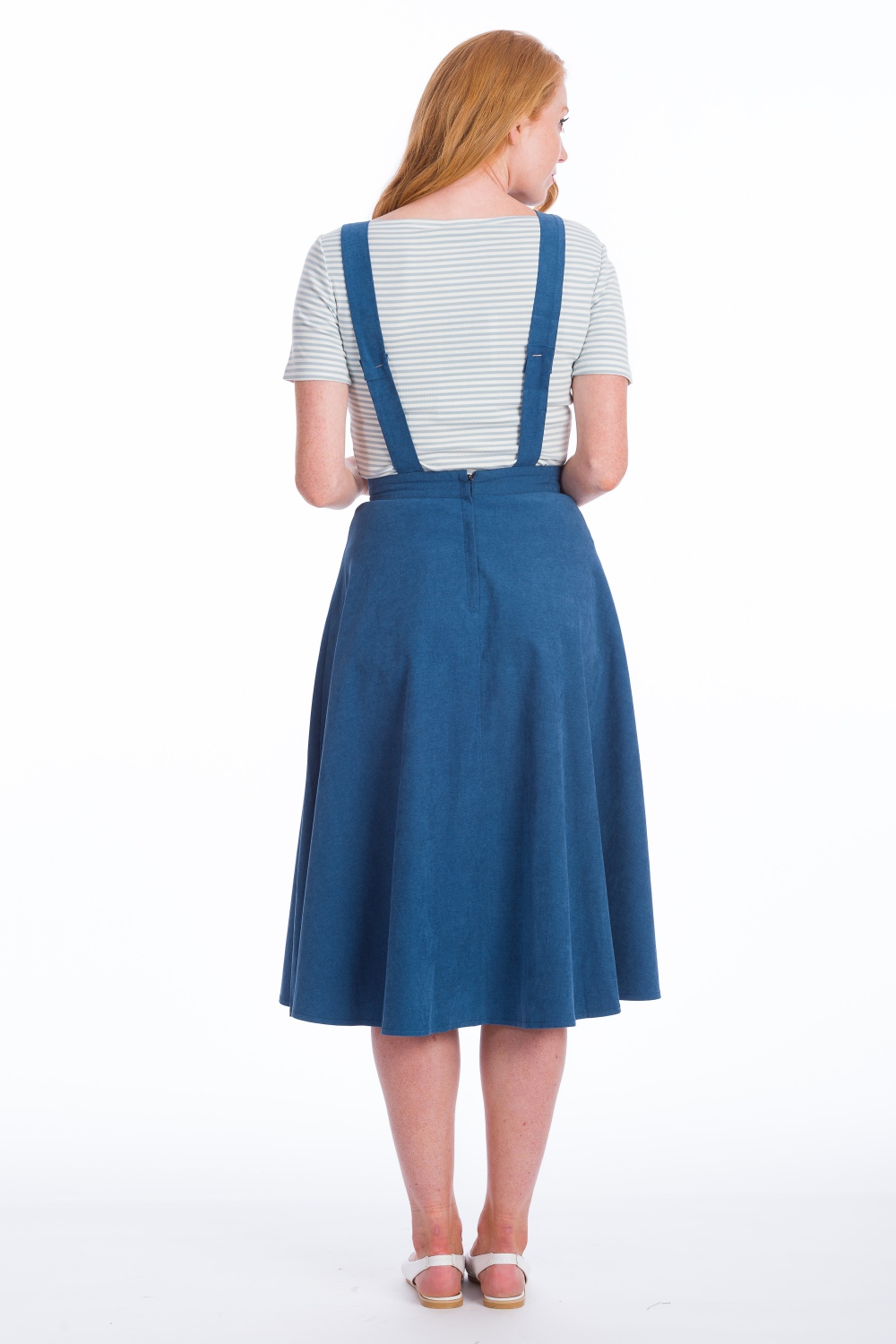 Banned Retro Book Smart Blue Pinafore 50s Dress Skirt