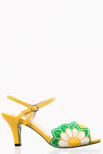 Banned Retro Crazy Daisy Yellow Sandals
