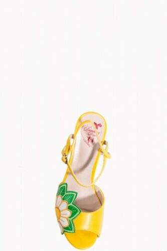 Banned Retro Crazy Daisy Yellow Sandals