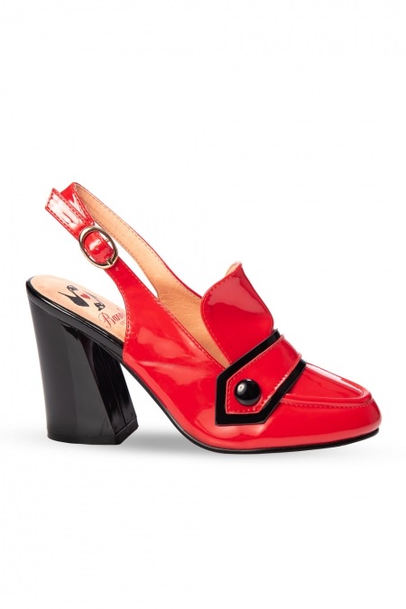 Banned Retro 60s Habana Patent Red Black Heels