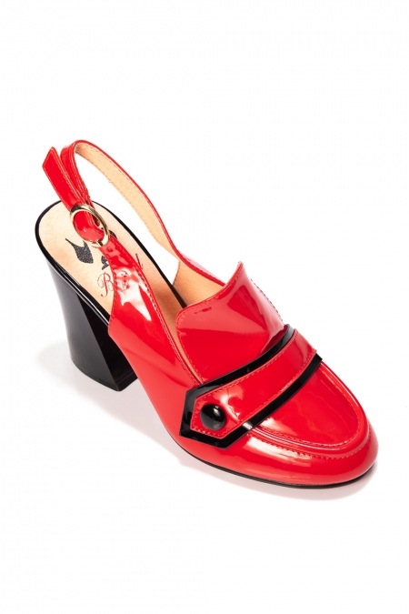 Banned Retro 60s Habana Patent Red Black Heels