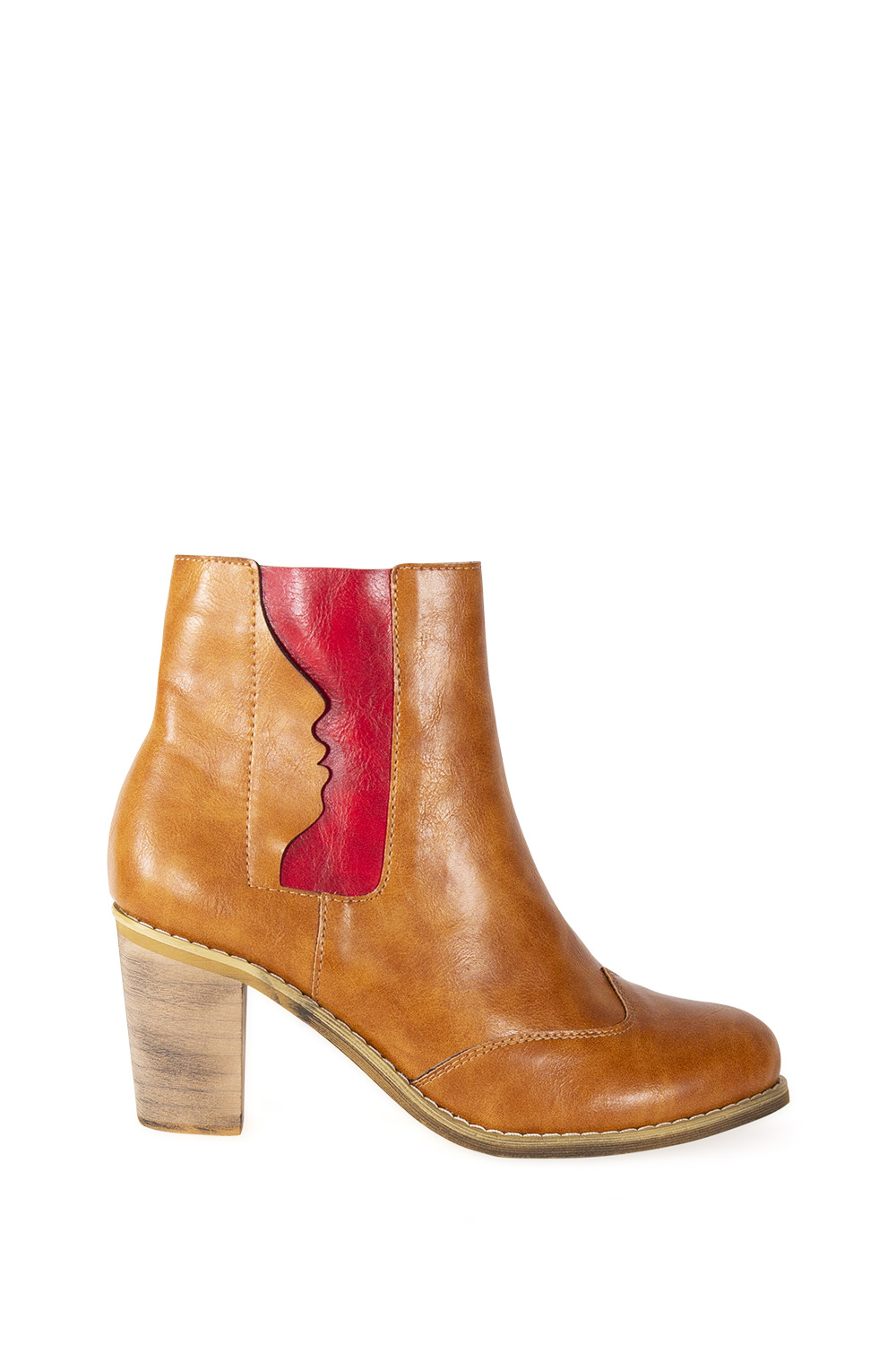 Banned Retro 70s Keenak Vegan Face Boots In Tan Free P P
