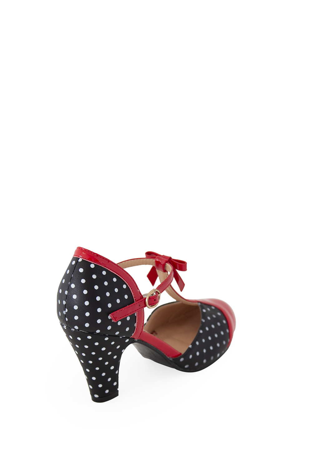 Red t on sale strap shoes