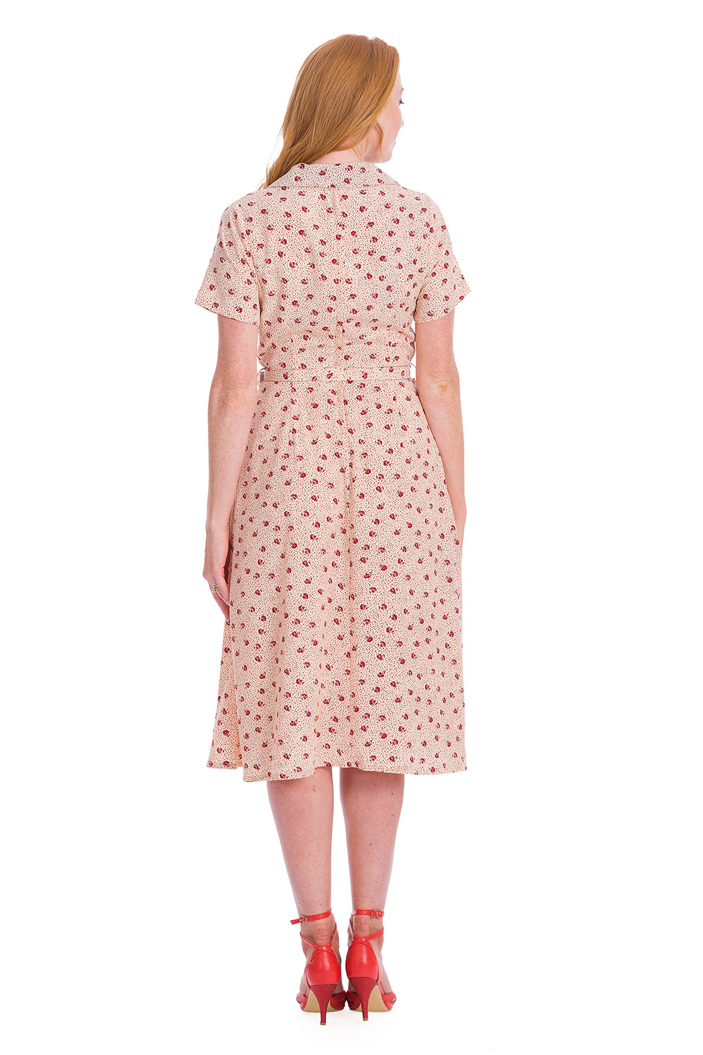 Banned Retro 40s Lady Pearl Swing Cream Floral Dress | Free UK P&P