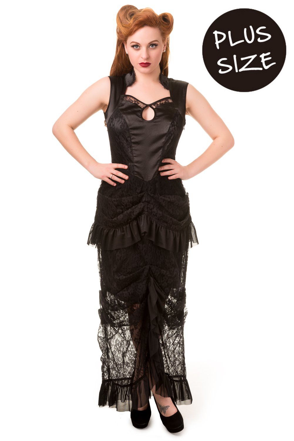 Banned Nevermind Gothic Maxi Dress, Banned Gothic Plus Size Prom Dresses
