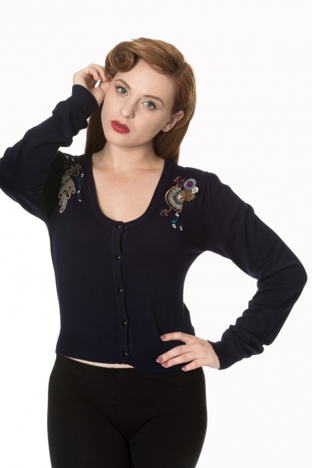 Navy Stand Out From The Crowd Peacock Cardigan