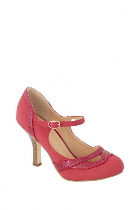 Banned Retro Mary Jane Angel Dust Red Shoes 40s Brogue Pumps