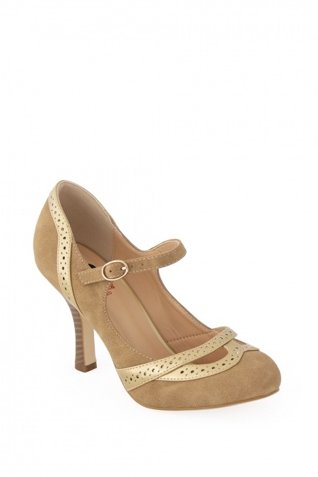 Banned Retro Mary Jane Angel Dust Tan Shoes
