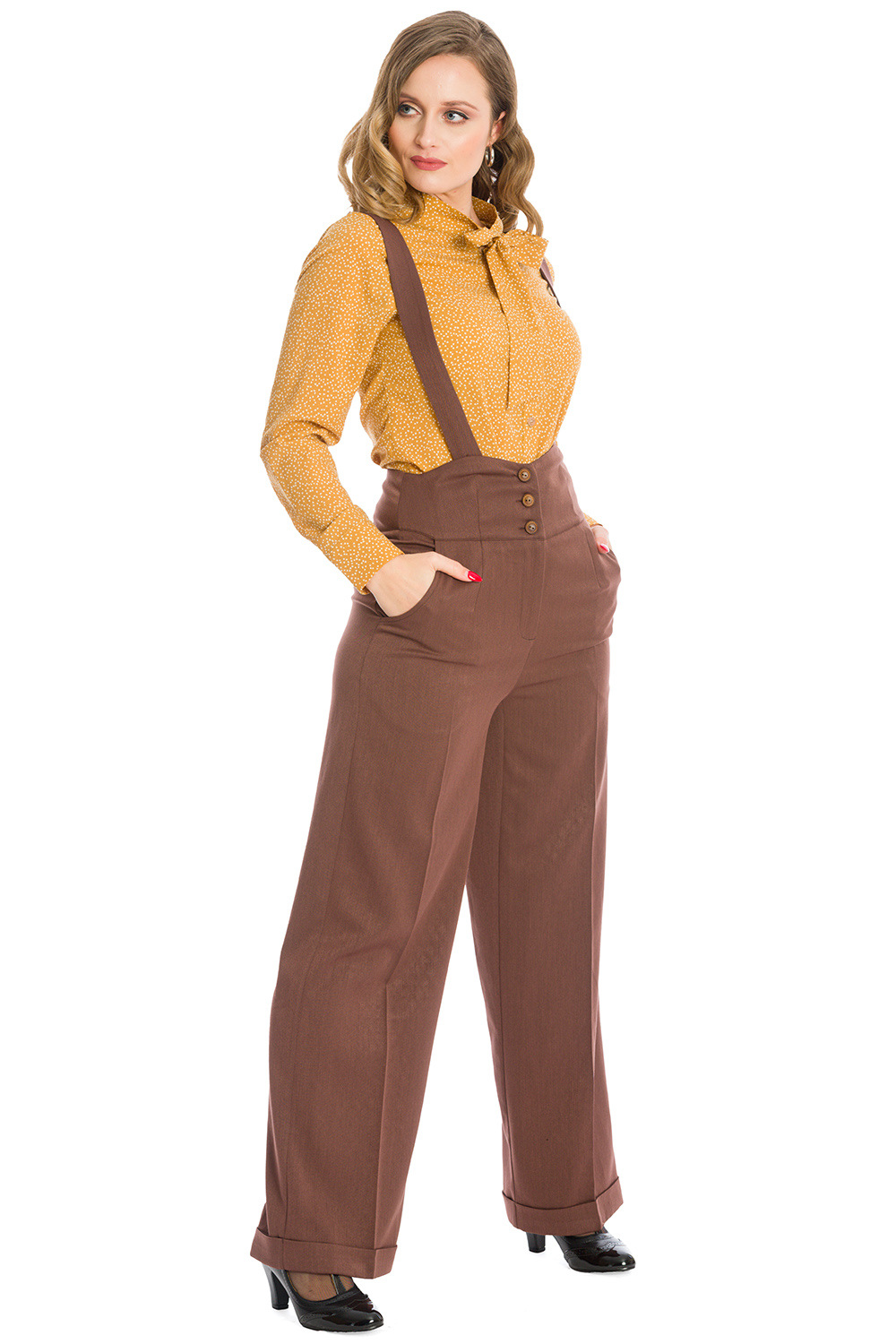 Banned Retro 40s Her Favourite Brown Trousers
