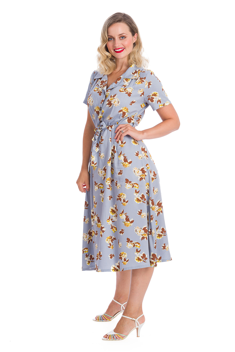 Banned Sweet Tropicana 40s Dress In Light Blue | UK | Free UK P&P