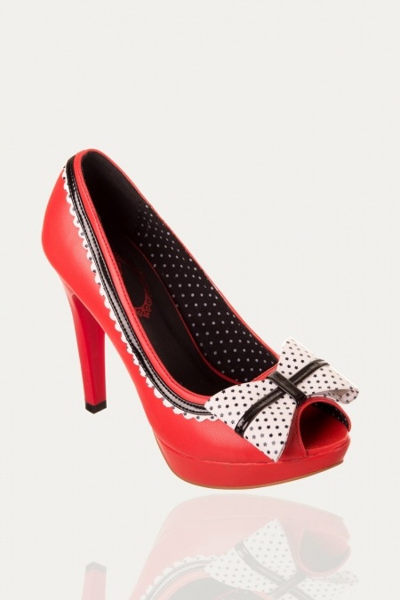Dancing Days Billy Jane 50s Peeptoe Red Shoes