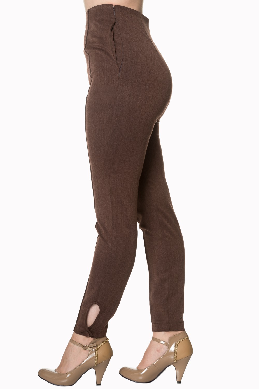 Banned Retro Tempting Fate Brown 50s Trousers