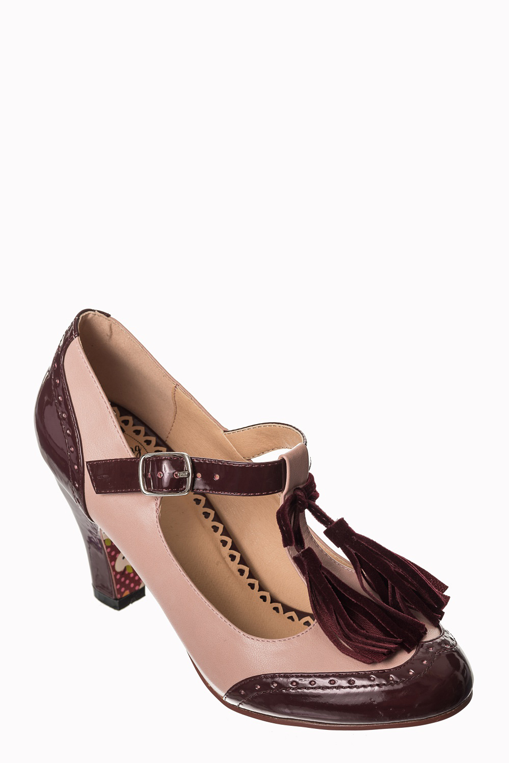 Dancing Days Baby Loves That Way 60s Burgundy Brogue Shoes