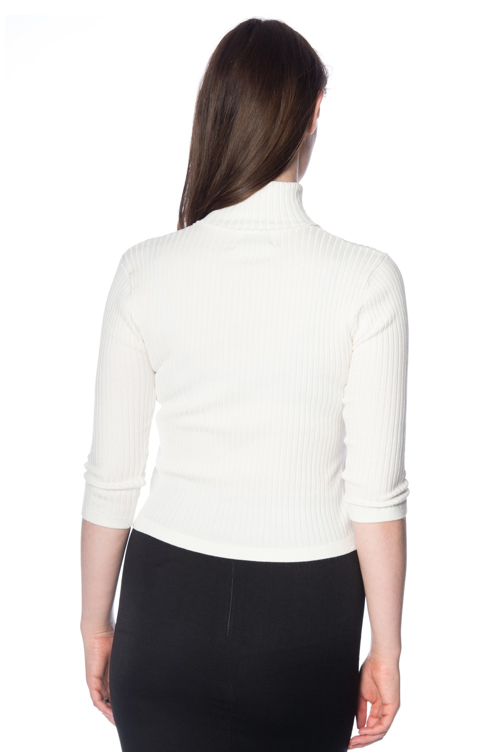 Banned Retro 60s Cream Louise Turtleneck Knit Top | Free P&P