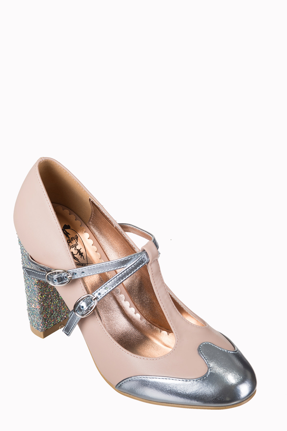 Dancing Days Modern Love 60s Blush Silver Shoes