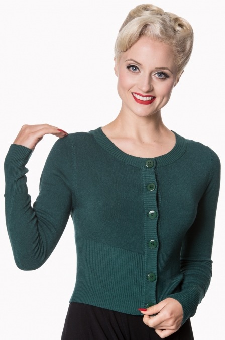 Banned-Retro-50s-Forest-Green-Dolly-Cardigan