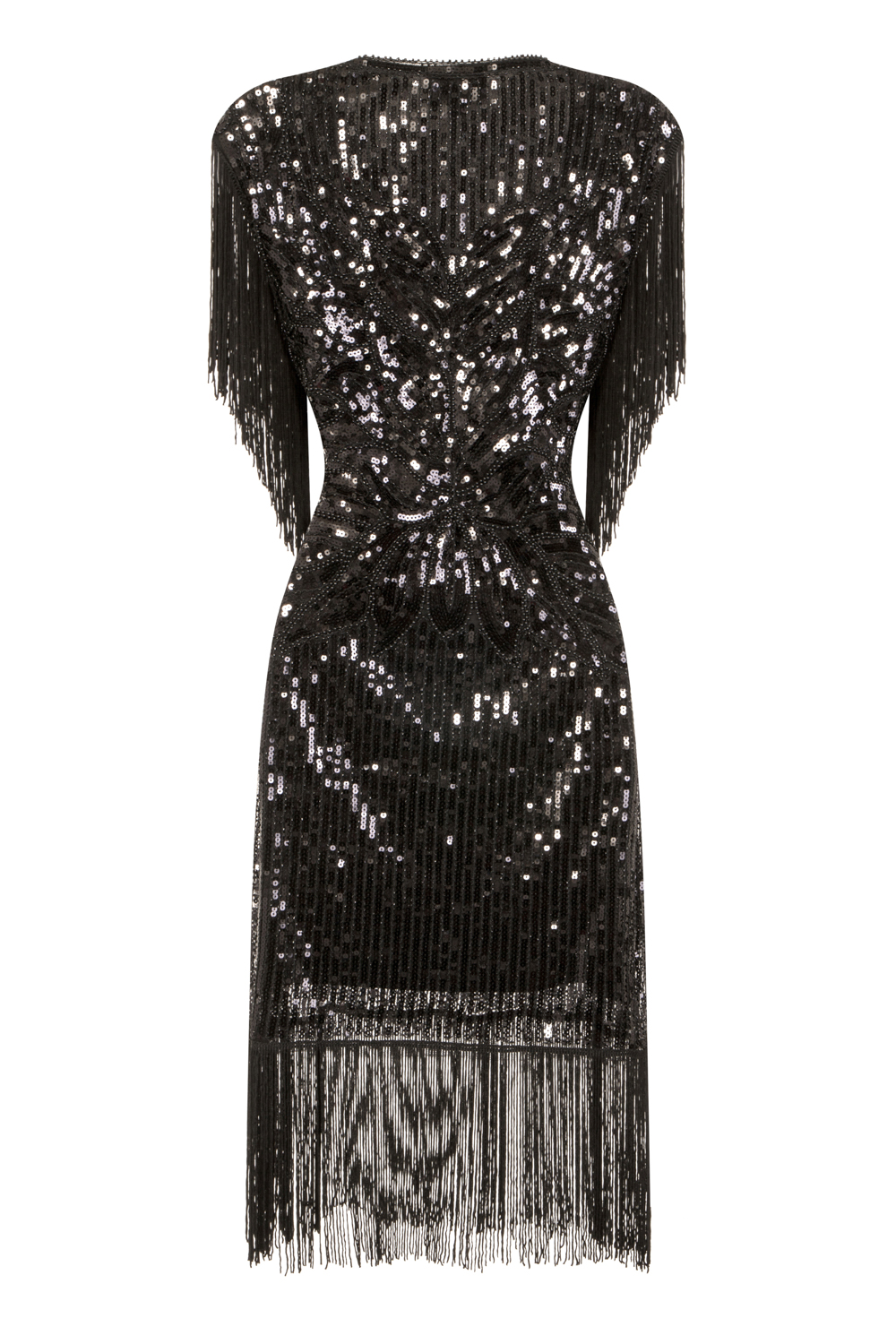 Black Flapper Dress | 1920s | Fringe Flapper Dress | Free UK P&P