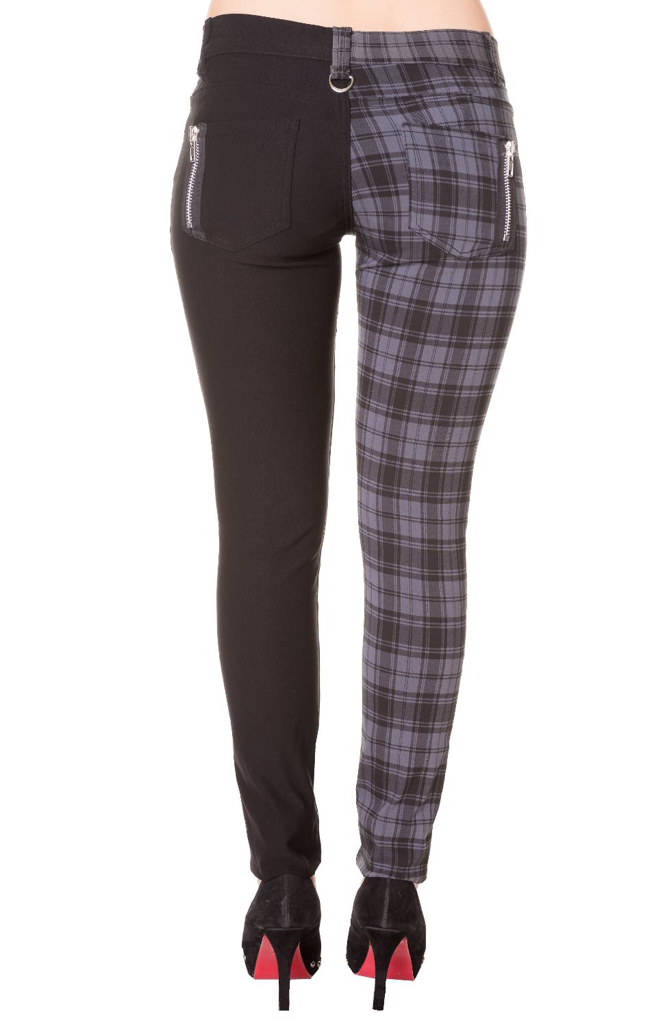 ladies tartan skinny jeans