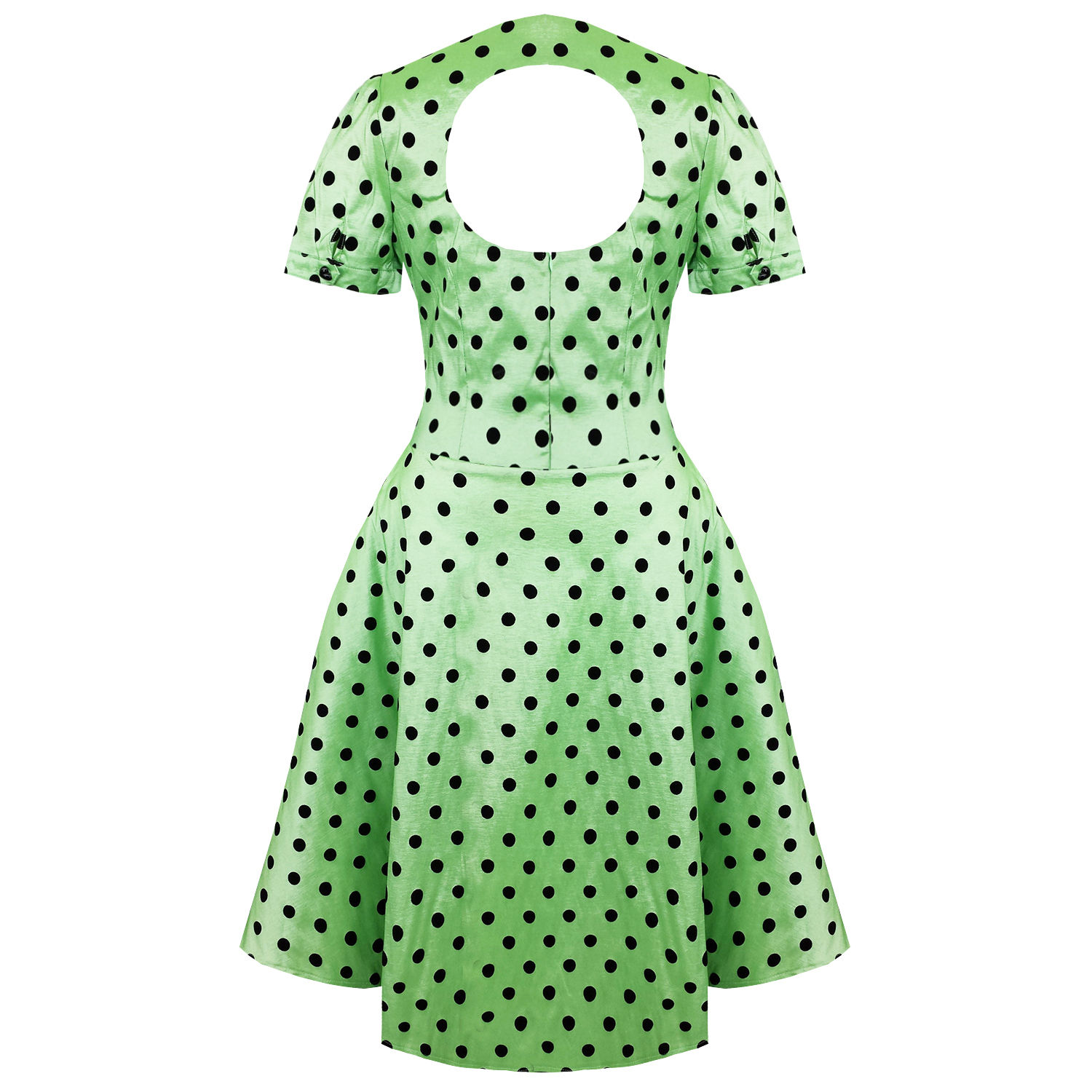 Voodoo Vixen Hanna Dress | Green Retro 50's Polka Dot Dress | Free UK ...