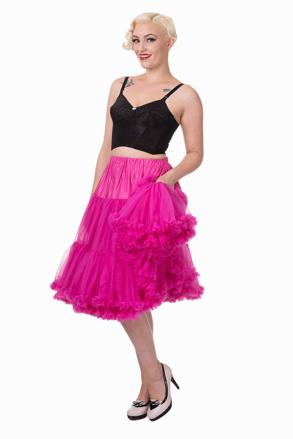 Banned Retro 50s Lizzy Lifeforms Hot Pink Petticoat