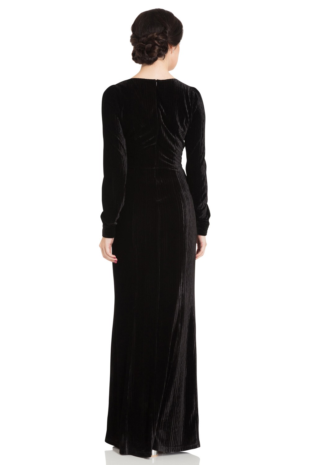 30s Vixen Molly Black Glamour Velvet Dress