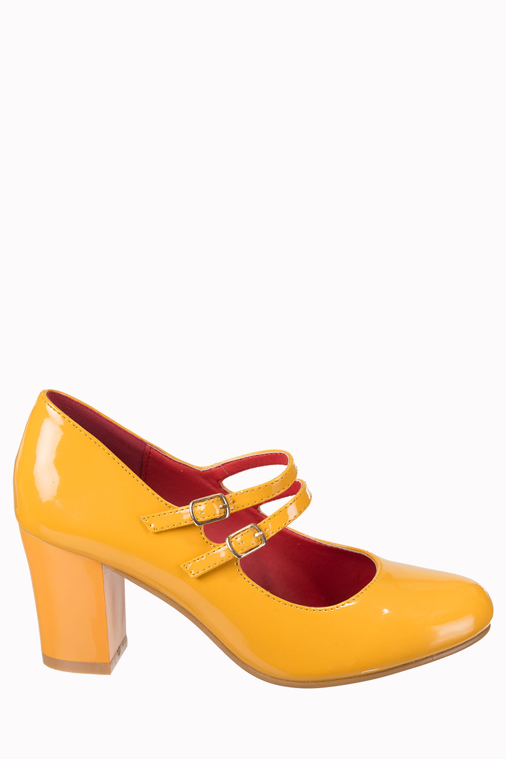 mustard patent shoes