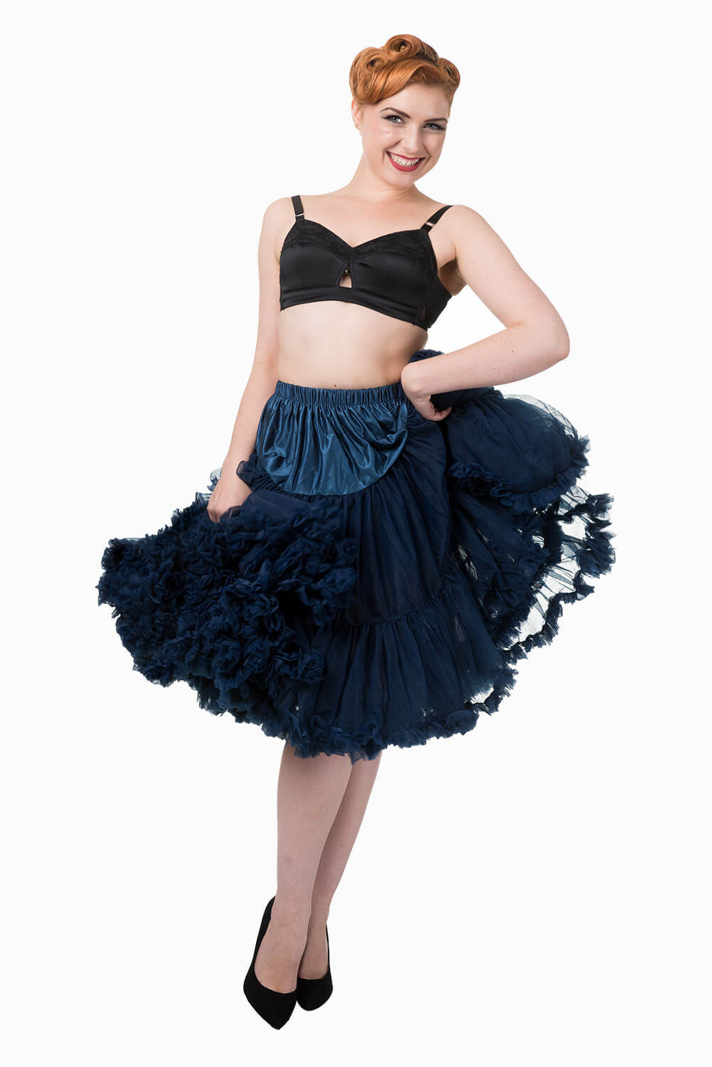 Banned Retro 50s Lizzy Lifeforms Navy Petticoat