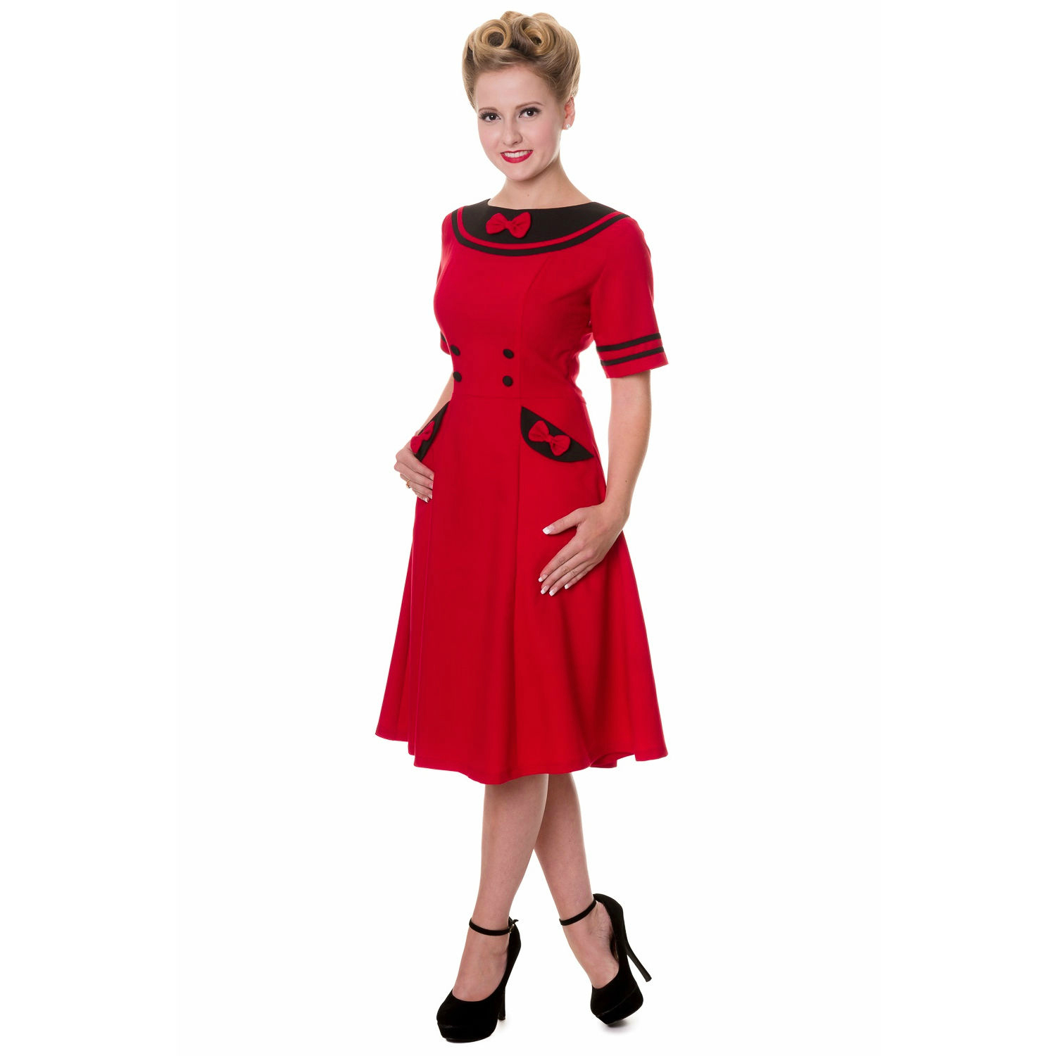 Red Vintage Banned Rockabilly Dress Red Eliza Banned Dress Free Uk Delivery