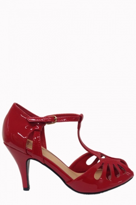 Banned Retro 40s Secret Love Sandals In Red