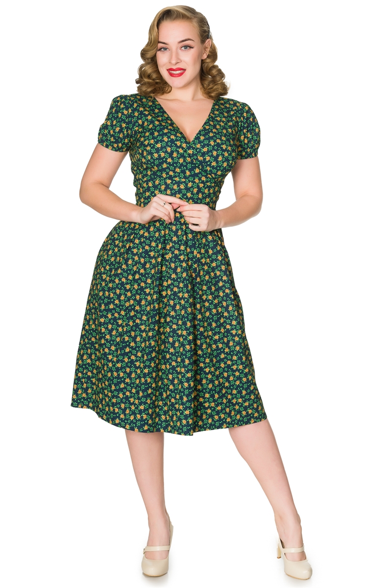 Navy swing dress uk top