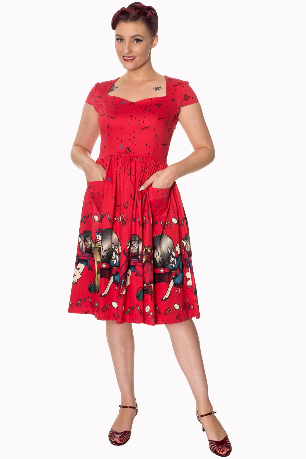 Dancing Days 50s Red Vanity Dress