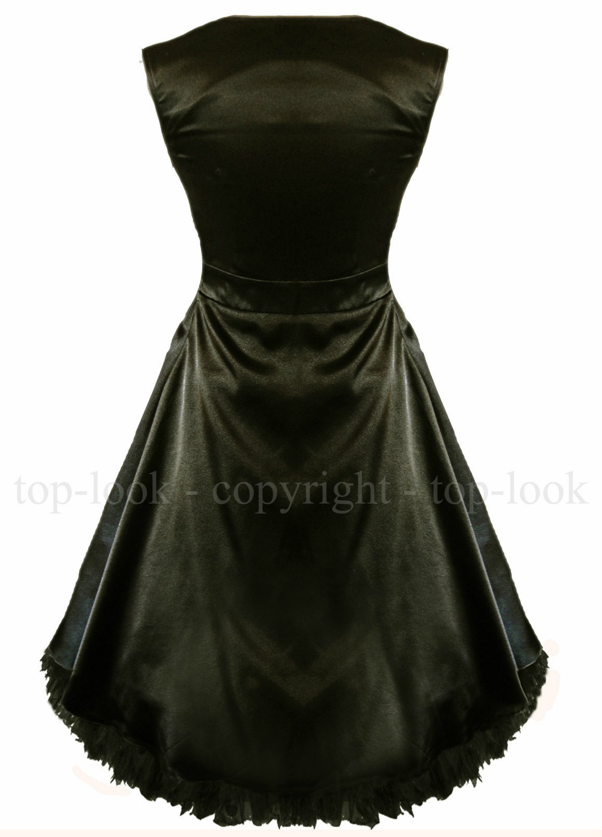 Enlarge Black Satin Bow Prom Dress