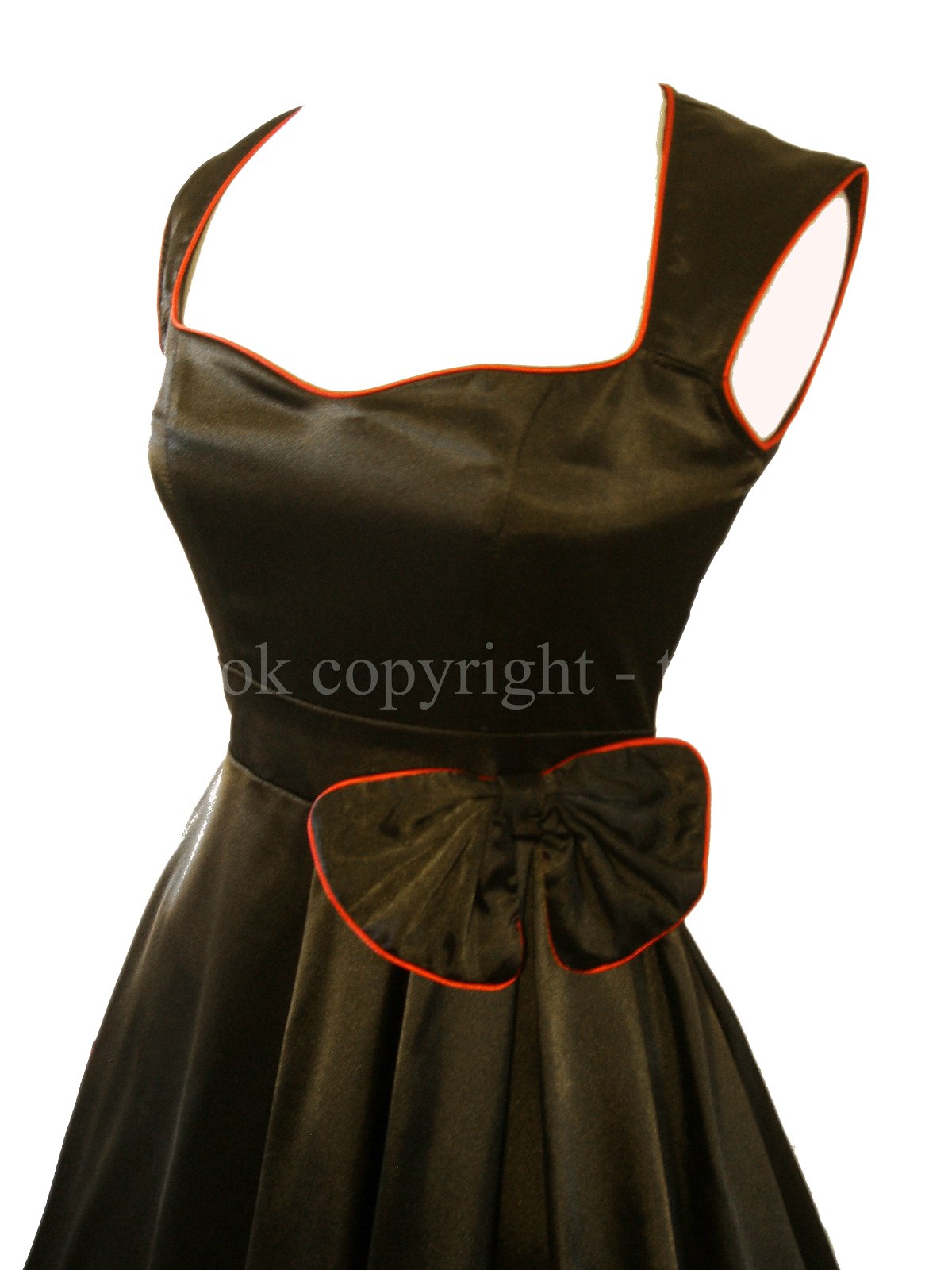 Enlarge Black Satin Bow Prom Dress