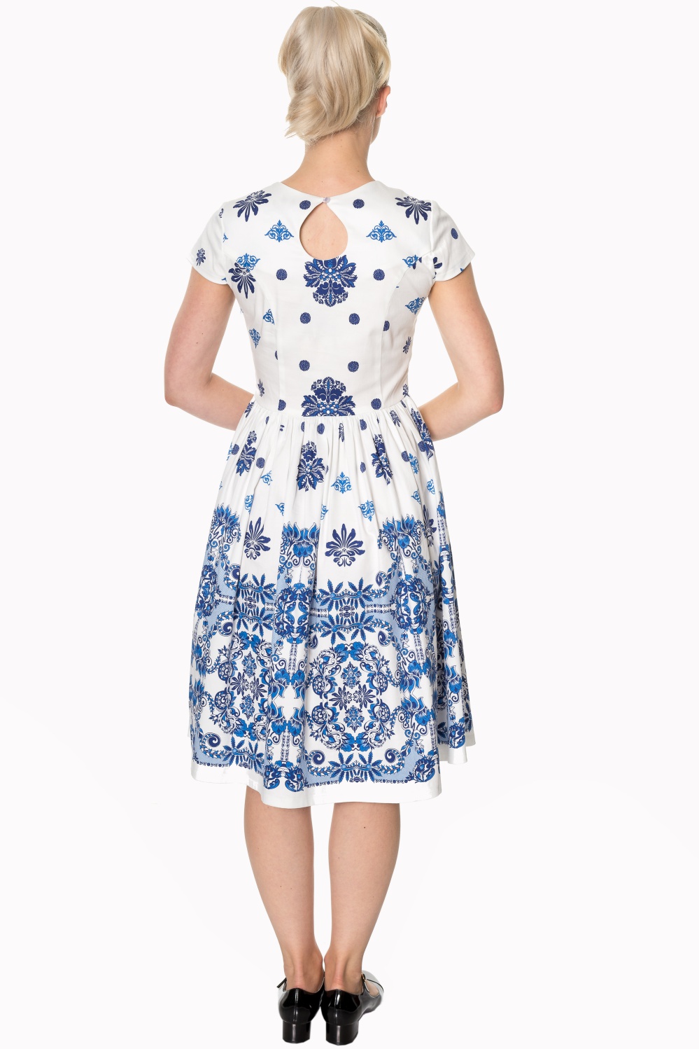 Dancing Days Follow You White 1950s Swing Dress