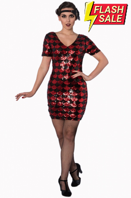 Black And Red Gatsby Harlequin Dress