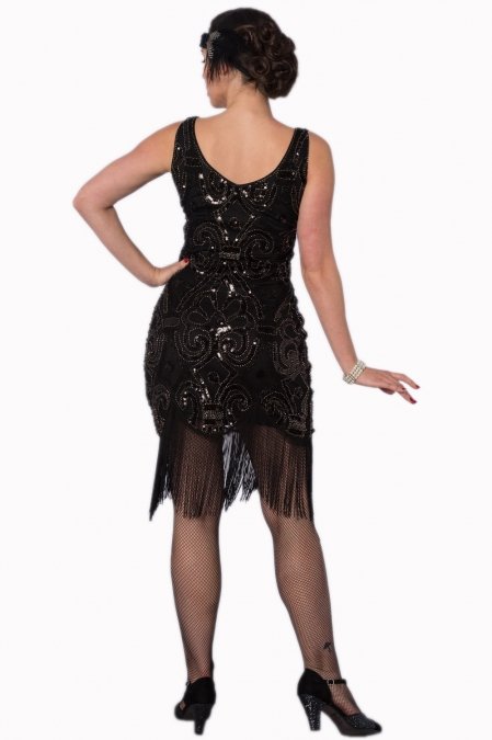 Black Flapper Gatsby Full Sequin Dress