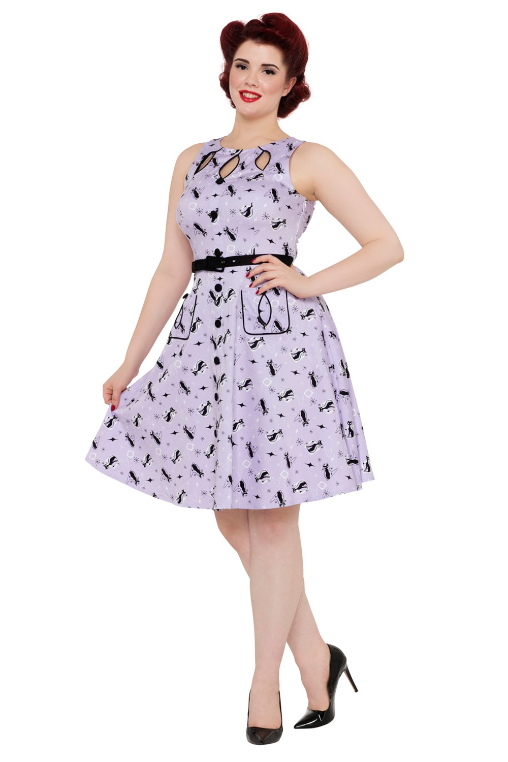 Voodoo Vixen Lavender Kitty Dress