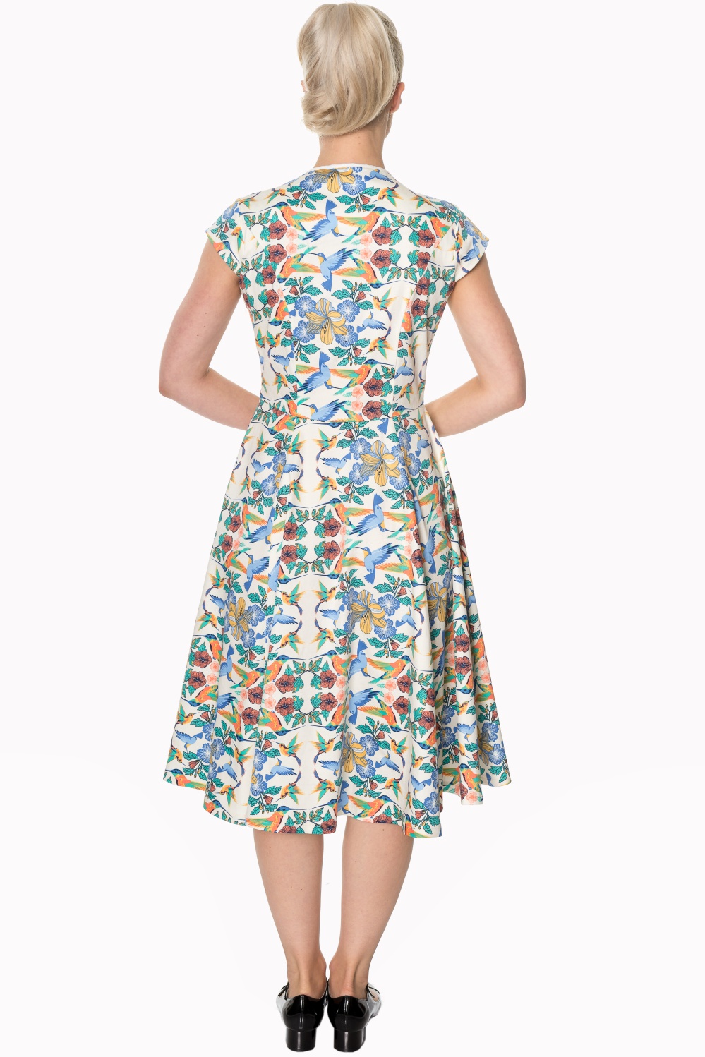 ancing Days Mandala 1950s Hummingbird Swing Dress