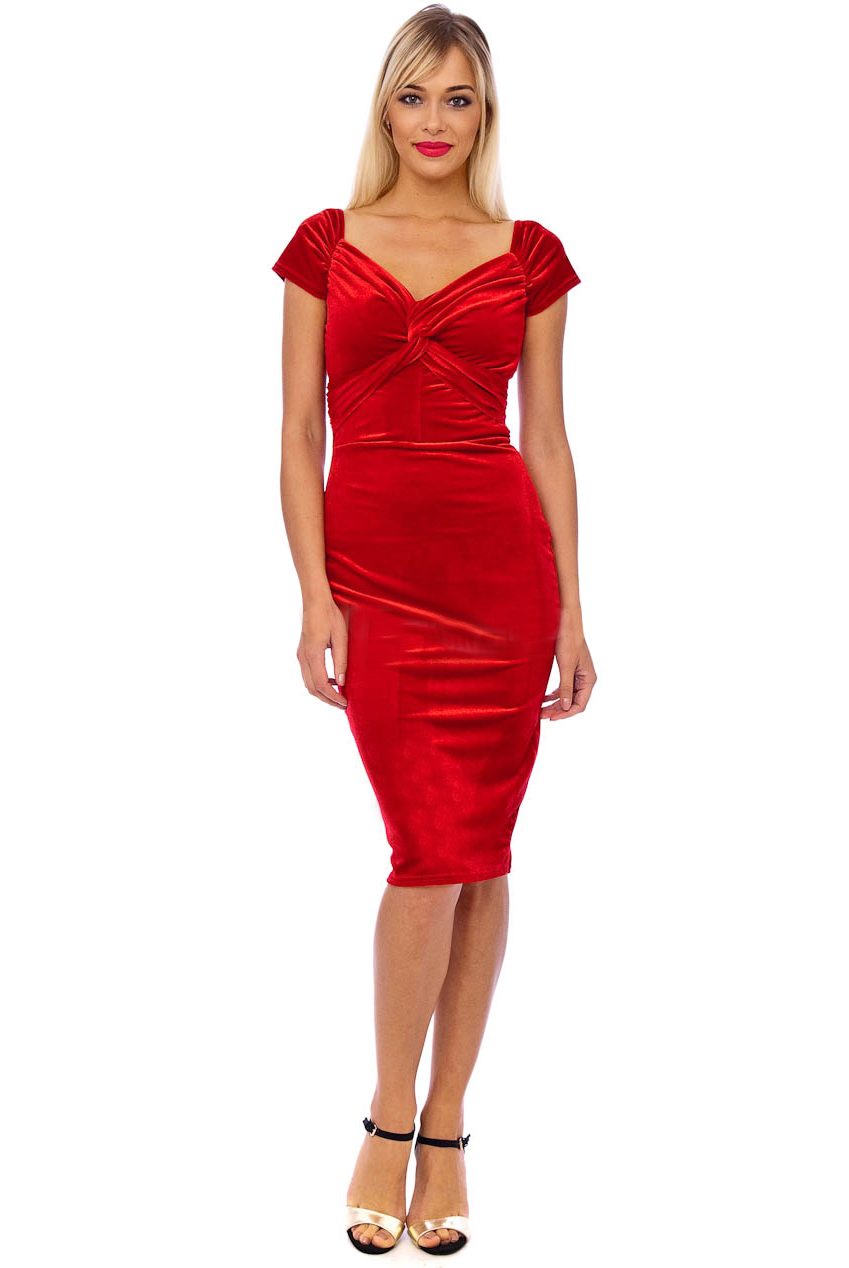 Vintage 50s Red Marilyn Midi Dress