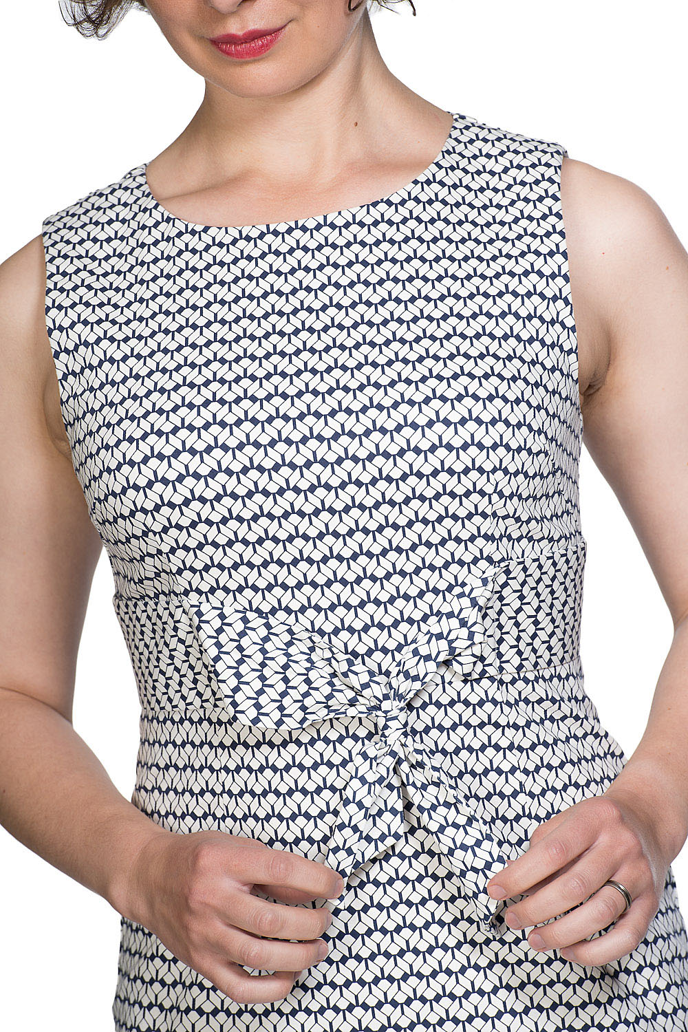 Banned Retro Sexy 60s Tile Wiggle Dress in Navy