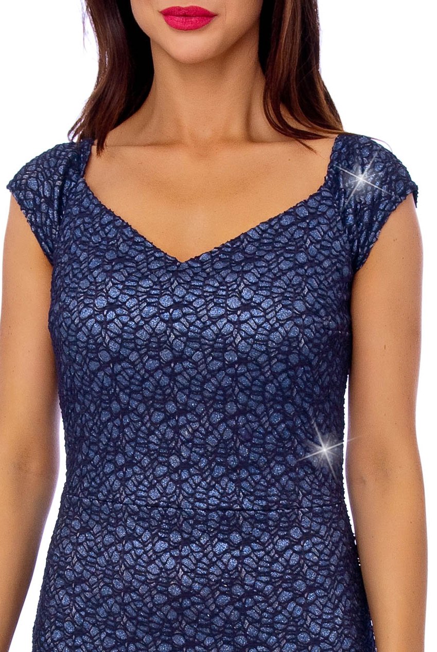 Zoe Navy Sparkle Vintage Midi Dress