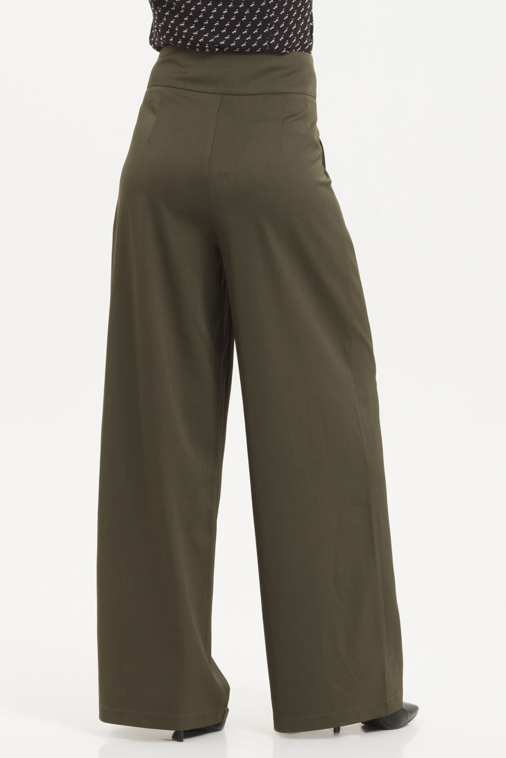 40s Ola Palazzo Trousers In Olive Green