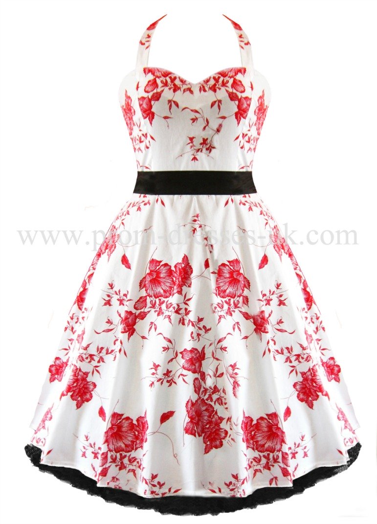 Red Floral Linda Dress