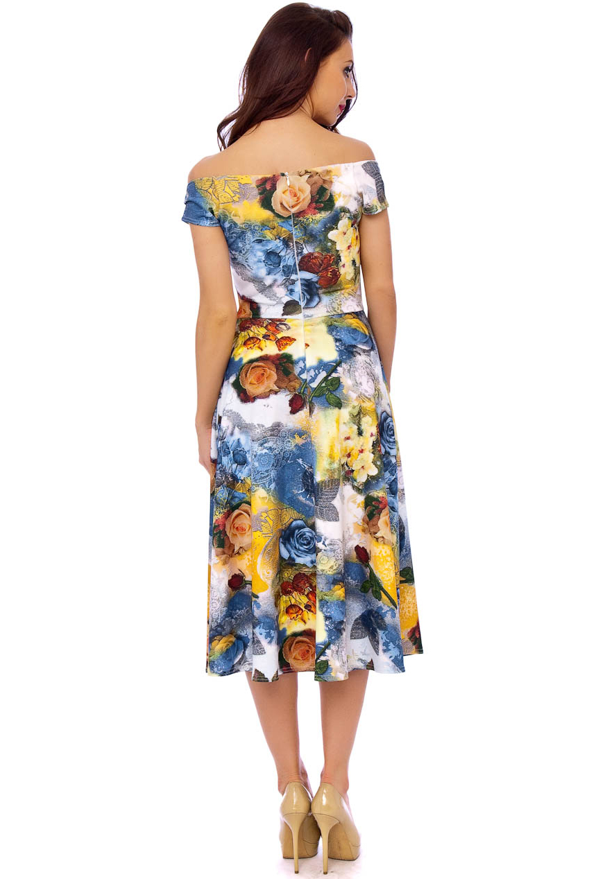 Brigitte Bardot Midi Prom Dress