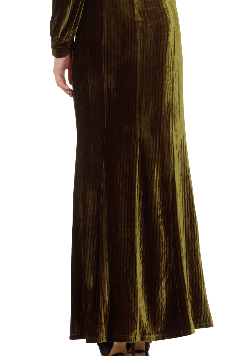 30s Vixen Olive Green Glamour Velvet Dress